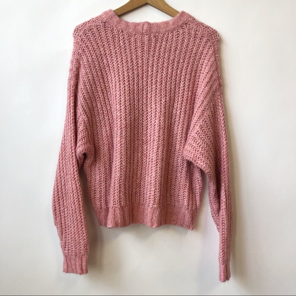 American Eagle Pink Knit Pullover Sweater Medium - Picture 4 of 7